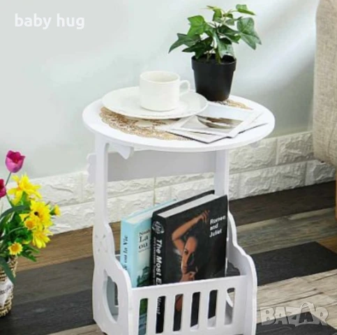 Бяла кръгла масичка, снимка 3 - Маси - 51205256