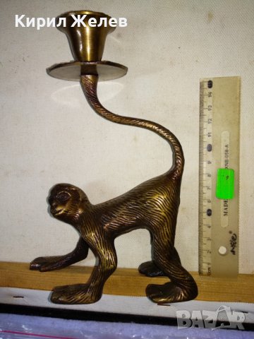 ГОЛЯМ ЕФЕКТЕН ФИГУРАЛЕН МЕТАЛЕН СВЕЩНИК - МАЙМУНКА МНОГО СИМПАТИЧЕН За АРТ ИНТЕРИОР КОЛЕКЦИЯ 42706, снимка 6 - Декорация за дома - 43875900