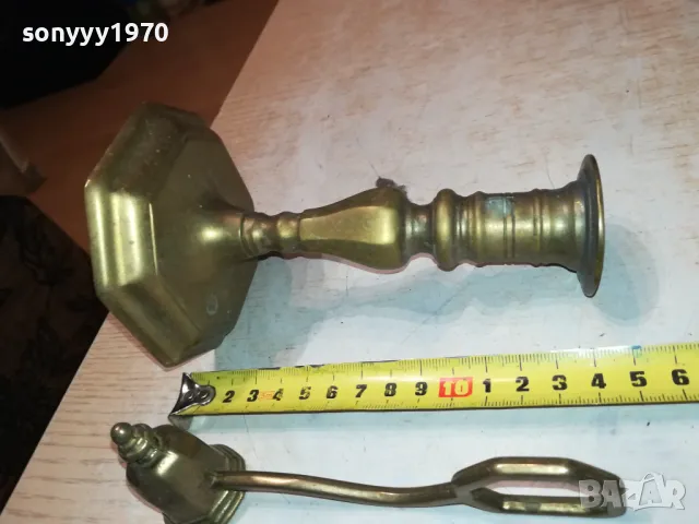 СВЕЩНИК+ГАСАЧ ОТ ФРАНЦИЯ МЕД/МЕСИНГ 1711241743, снимка 8 - Антикварни и старинни предмети - 48002085