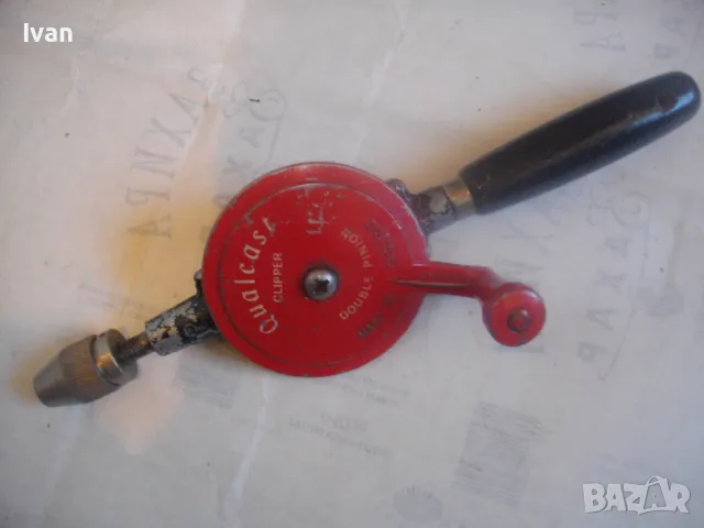 Made in ENGLAND - Qualcast Clipper Bouble Pinion 305мм АНГЛИЙСКИ РЪЧЕН МАТКАП МИНИ ДРЕЛКА БОРМАШИНА , снимка 2 - Бормашини - 48299832