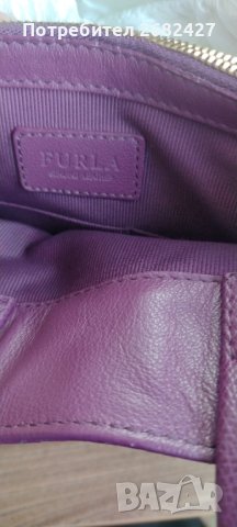 Дамска кожена чанта Furla Musa 790124 Лилава, снимка 4 - Чанти - 43685420