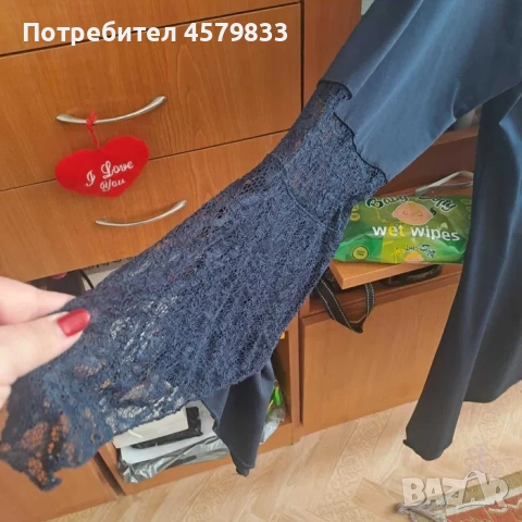 Тъмносиня дамска рокля, снимка 2 - Рокли - 53452924