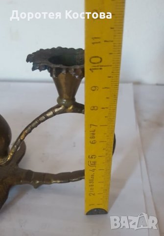 Красив месингов пепелник + свещник, снимка 4 - Антикварни и старинни предмети - 35306257