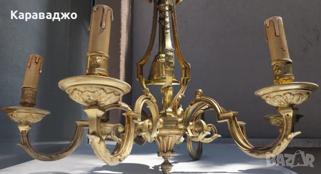 Френски Бронзов Полилей 6ца, снимка 8 - Полилеи - 50931819