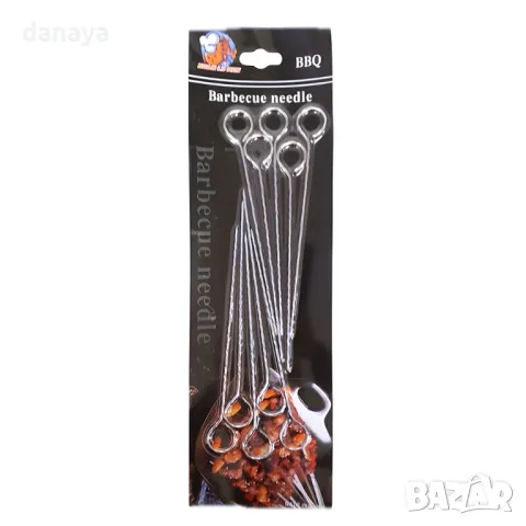 5673 Метални шишове за барбекю и скара 20см, 10 броя, снимка 2 - Аксесоари за кухня - 49123318