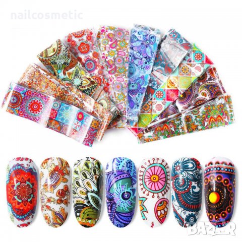 10 цвята комплект фолио за маникюр