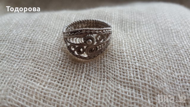 Сребърен филигранен пръстен, снимка 1 - Антикварни и старинни предмети - 28389691