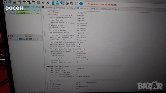 SSD NVMe 512gb SK hynix BC501 3x2 2230 Model: BC501, снимка 10 - Твърди дискове - 53306197
