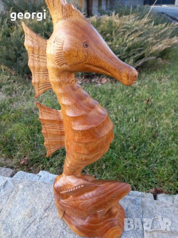 Красива дърворезба на морско конче и риба    18/2, снимка 6 - Декорация за дома - 43804157