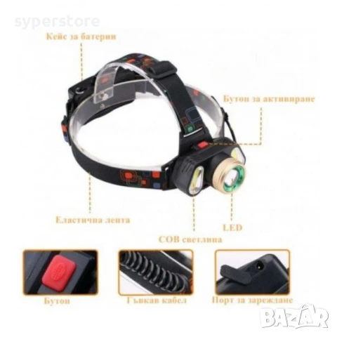 Фенер Челник Digital One SP01123 T109 2 бр. мощни батерии, мощен презареждащ се, с 2 допълнителни ле, снимка 2 - Друга електроника - 51147968