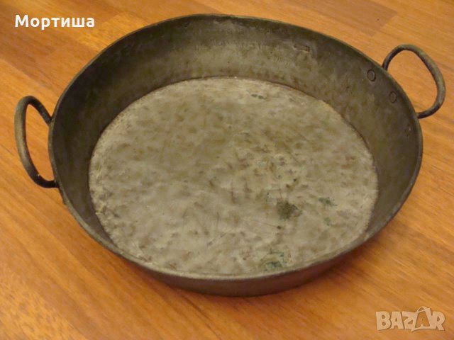 Антика медна тава 100 год , снимка 2 - Антикварни и старинни предмети - 27480675