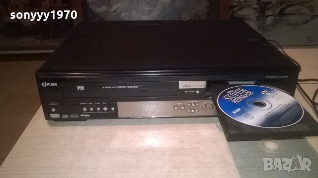 funai t3c-d8182db-dvd/hdd/video 6head hi-fi-внос швеицария, снимка 3 - Плейъри, домашно кино, прожектори - 27044955
