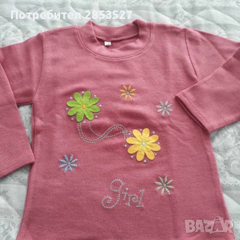 Детска Блузка в цвят пепел от роза, снимка 1 - Детски Блузи и туники - 43884440