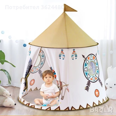 Палатка Типи  за Деца  Имитация на Индиански Дом 4754, снимка 2 - Други - 52542442