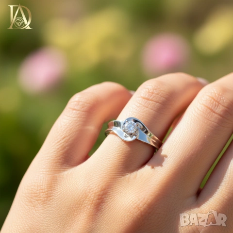 Нов Златен Пръстен с 0.99кт Естествени Брилянти , снимка 2 - Пръстени - 40077362