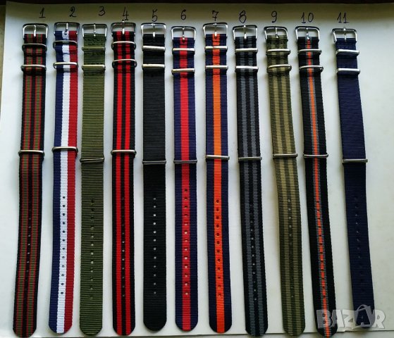 Текстилни каишки 18мм NATO, снимка 1 - Каишки за часовници - 34965493