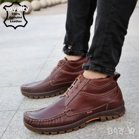 Мъжки боти - кафява ЕСТЕСТВЕНА кожа