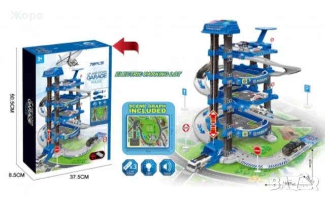 ДЕТСКИ ПОЛИЦЕЙСКИ ПАРКИНГ-ПИСТА НА ПЕТ НИВА СЪС ЗВУК И СВЕТЛИНА 058115