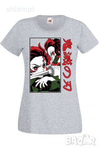 Дамска тениска Аниме Манга Demon Slayer Tanjiro Nezuko Fighting,Анимация,игра,Празник,Повод., снимка 5 - Тениски - 38058612