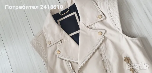 Philipp Plein Leather Womens Vest Size S / ОРИГИНАЛ! Дамски Кожен Елек!, снимка 6 - Елеци - 49796466