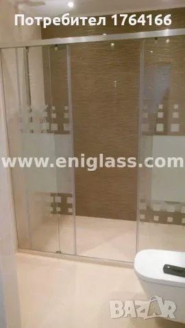 Стъклена прозрачна душ кабина с плъзгащ механизъм изработена от ениглас, снимка 3 - Душ кабини и вани - 47691617
