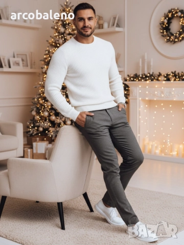 Мъжки тъмносиви чинос панталони, снимка 2 - Панталони - 52887568