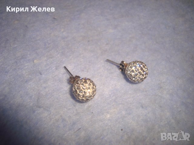 СТАРИ СРЕБЪРНИ КРИСТАЛНИ РЕТРО АРТ ОБЕЧКИ СРЕБРО 925 Тип СНЕЖИНКИ 26972, снимка 3 - Обеци - 36852597