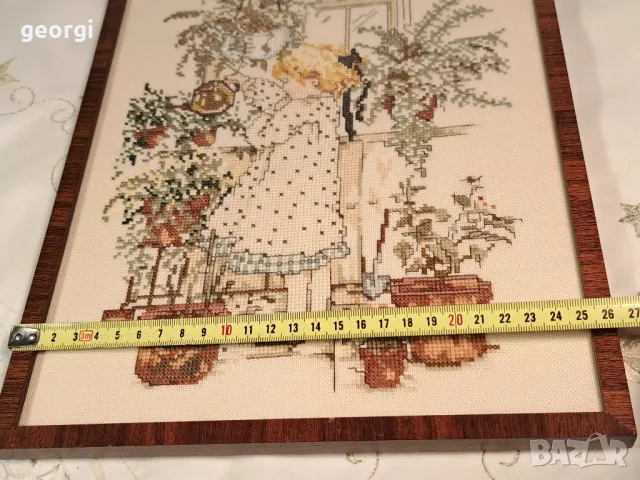 гоблен дете с цветя  7/1, снимка 7 - Гоблени - 49670414