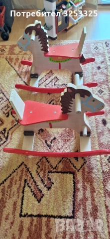 Дървена люлка конче