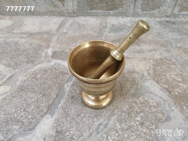 Голям стар български бронзов хаван / хаванче , снимка 2 - Антикварни и старинни предмети - 28827814