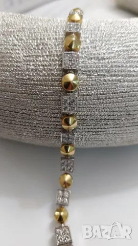 Златна гривна с брилянти, снимка 9 - Гривни - 47793130