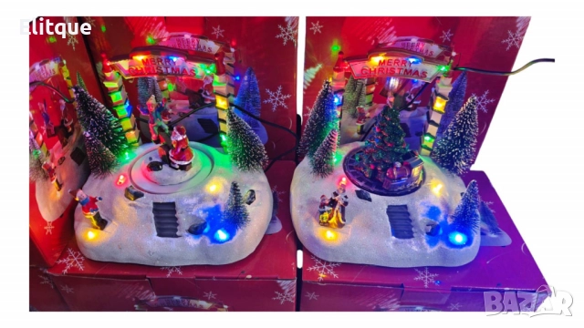 Магическа Коледна въртяща декорация със светлини