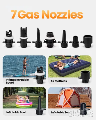 Електрическа въздушна помпа/SUP помпа Високо налягане с 20 PSI 12 V, снимка 7 - Водни спортове - 49759355