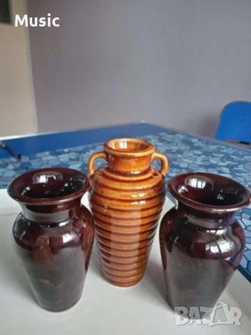 ✅Комплект от две мини вазички и амфора керамика, снимка 4 - Вази - 40643463