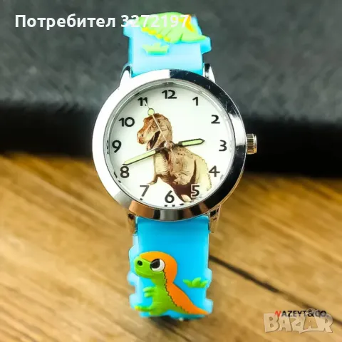 Анимационен детски кварцов часовник Динозавър-Reloj Niño,силиконова лента, снимка 3 - Детски - 48270943