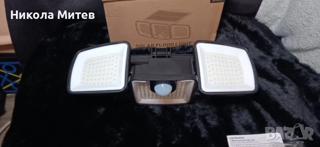 Външна соларна лампа със сензор за движение, 223 LED, снимка 6 - Външни лампи - 52509355