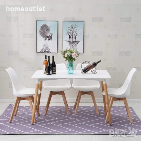 РАЗПРОДАЖБА Трапезни столове, к-т от 4бр R002-MEILAC LW-YJX-4BAI, снимка 3 - Столове - 50642408