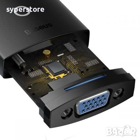 Преходник Адаптер от HDMI към VGA Baseus Lite WKQX010001 Черен Adapter HDMI to VGA, снимка 2 - Друга електроника - 38147480