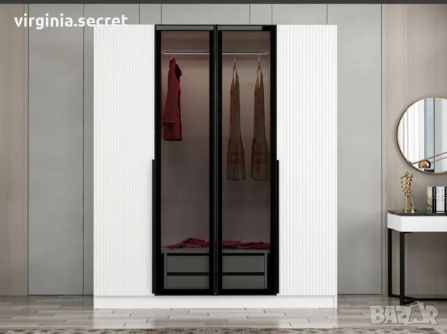 Модерен гардероб със стъклени врати, снимка 12 - Гардероби - 49859684