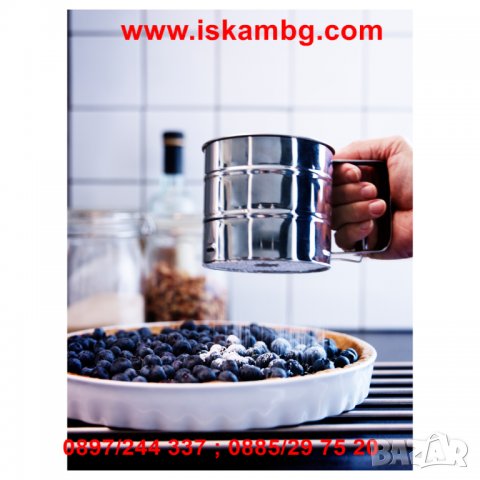 Метално механично сито за пудра захар брашно сито с дръжка тип чаша - код 1948, снимка 5 - Чаши - 26920486