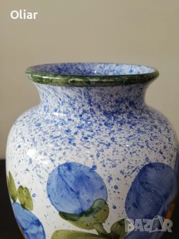 Много красива, ръчно рисувана ваза. Керамика. , снимка 4 - Декорация за дома - 47884433