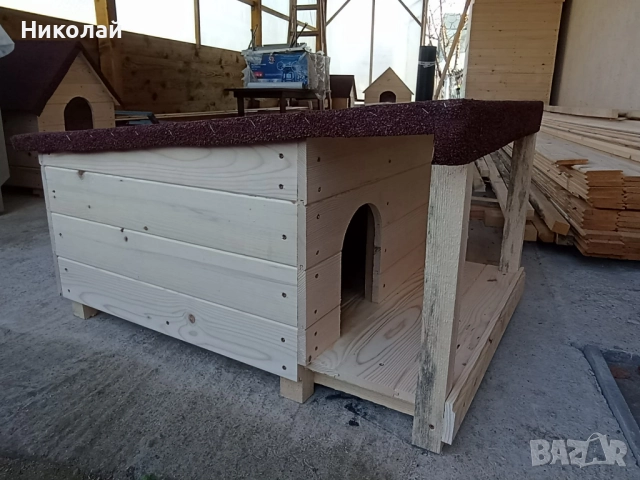 Голяма дървена къща за котки с веранда , къща колиба за коте куче , домашен любимец семейство котки