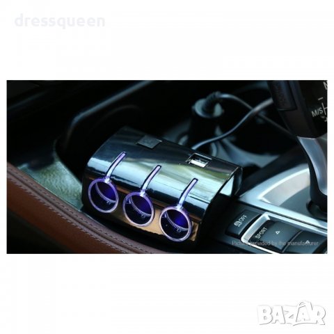 1506 Разклонител за запалка с 3 куплунга и 2 бр. USB, снимка 4 - Аксесоари и консумативи - 37284919