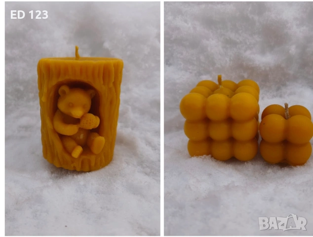 Свещи от 100% пчелен восък - ръчна изработка, снимка 6 - Други - 53202461