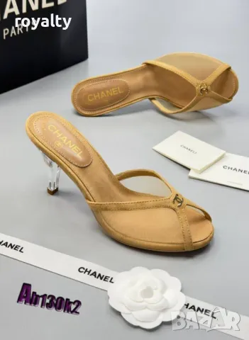 Ch🅰️nel дамски чехли на ток Различни цветове , снимка 2 - Чехли - 49249366