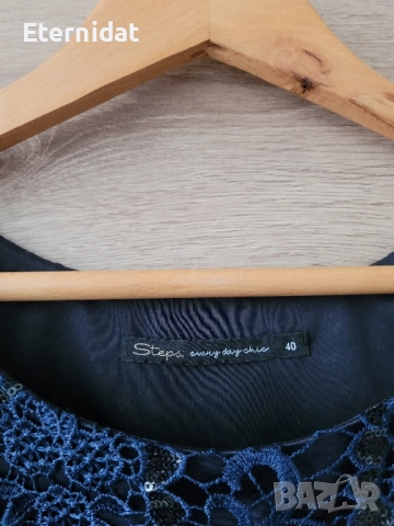 Нова официална тъмно синя рокля пайети и рязана дантела , снимка 2 - Рокли - 52062204