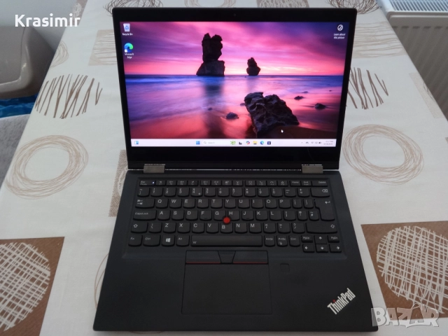 Таблет и Лаптоп 2в1 laptop Lenovo ThinkPad X13 Yoga - 13.3" -i5-10310U 1.7Ghz/RAM16GB/NVMe SSD 256GB, снимка 2 - Лаптопи за работа - 51836480