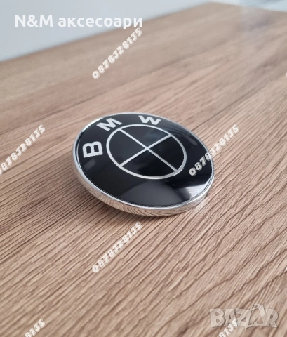 BMW емблема 74мм заден капак чисто черна, снимка 3 - Аксесоари и консумативи - 53433395