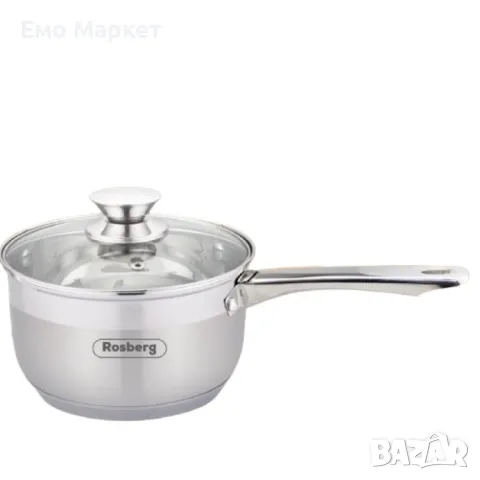 Касерола с капак  Rosberg 16, 18, 20 см. Неръждаема стомана, снимка 3 - Съдове за готвене - 49469375