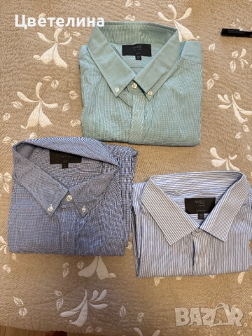 Мъжки ризи MARKS & SPENSER /M & S/ -  18 1/2in/47cm, снимка 4 - Ризи - 51555128